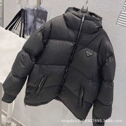 Men's Down Parkas Ss High Edition p Family Autumn and Winter New Product Triangle Mark Windproof Warm Zipper Fashion Loose Women's Jacket