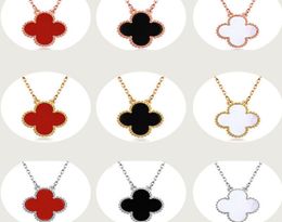 Whole S925 sterling silver female necklace pendant 2019 clover necklace female red black agate simple clover clavicle chain8674478