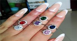 Princess Ring Engagement Real 925 Sterling silver Birthstone AAAA cz Royal Wedding Band Rings For Women Bridal Accessories4897935