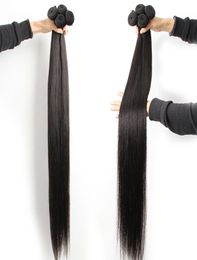 30 32 34 36 38 40 Inch 10A Brazilian Straight Hair Bundles 100 Human Hair Weaves Bundles Remy Hair Extensions9193650