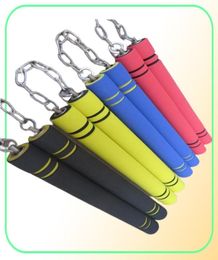 4 colors good quality adult safety sponge double cut rod training novice beginner nunchakus strong nunchuks whole4326397