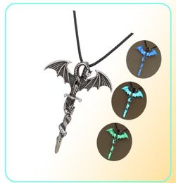 Rinhoo Vintage Magic Steampunk Glowing Luminous Punk Dragon Pendants Necklaces Mens Jewellery Glow In the dark Pendant Necklace2925276