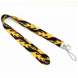 Cartoon Lanyard Cool Fire Print Lanyards Strap Phone Holder Neck Straps Hang Ropes Fashion Keys Accessory