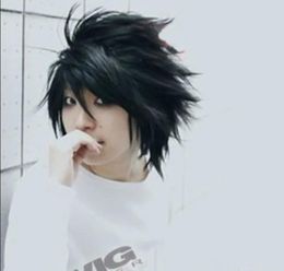 Wigs Hot Sell! Popular Death Note L Black Short Stylish Anime Cosplay Wig W#301