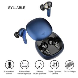 Cell Phone Earphones SYLLABLE WD1100 TWS Earphones 5 hours True Wireless Stereo Earbuds Master-Slave Switching Mode Touch Syllable Headset YQ240105