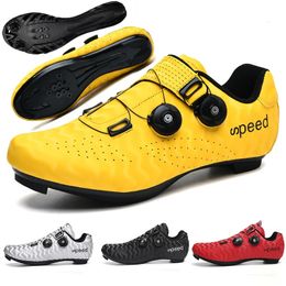 Road Cycling Shoes Men SPD With Lock Cycling Sports Shoes Flat-Bottomed Racing Speed Sports Shoes MTB Off-Road Cycling Shoes 240104