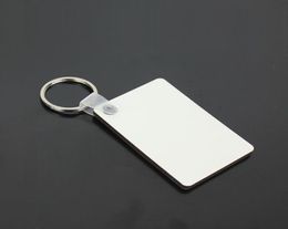 Wholesale 100pcs MDF Blank Key Chain Rectangle Sublimation Wooden Key s For Heat Press Transfer Photo Logo Thermal printing Gift-freeship9748521