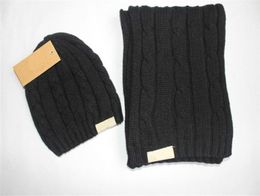 good quality Christmas hat brand men and women winter crochet scarfs hat sets Warm winter hat cap Hats Scarves Sets5256348