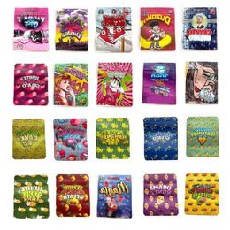 wholesale 35 mylar bag holographic packs custom print stand up resealable zipper pouch Nunro