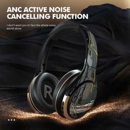 Cell Phone Earphones ANC Active Noise Cancelling Headphones Wireless Active Noise Reduction Headset Low Lantency 50h Long Battery Life Support FM. YQ240105