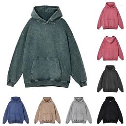 Men's Hoodies Men Womens Casual Fashion Wash Batik Make Old Hooded Hoodie Mens Solid Color Sweatshirts Size S-2XL