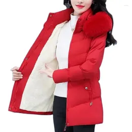 Women's Trench Coats Winter 2024 Plus Size Add Velvet Padded Cold-Proof Warm Coat Medium Long High-Grade Ladies Down Cotton-Padded Jacket