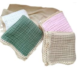 Blankets Born Baby Boys Girls Bath Towel Muslin Swaddle 6-Layer Blanket Lace Langer Cotton Receive Swaddling