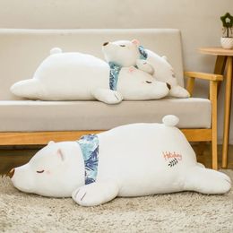 Cute Simulation Polar Bear Plush Toy Ice Mound Cute Soft Bear Doll Sleeping Doll Decoration Pillow Long Pillow Toy Gift 240105