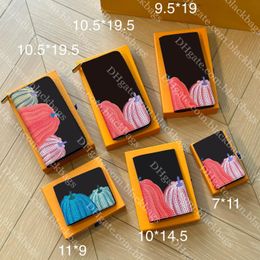 Holders Fashion Pumpkin Wallet Designer Card Holders Women Classic Print Credit Cards Wallets High Quality Leather Cardholder Mini Bag Wit