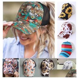 Ball Caps 30 Colours Cross Messy Bun Hats For Women Washed Cotton Snapback Casual Summer Outdoor Sun Visor Hat Drop Delivery Fashion Dhblm