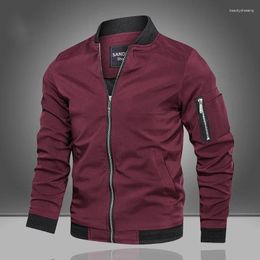 Men's Jackets 2024 Autumn Bomber Zipper Jacket Solid Colour Fashion Coats Pilot Men Military Outdoor Clothing Size 5XL
