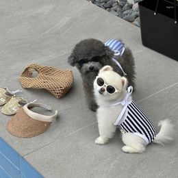 Dog Apparel Summer Stripe Pet Clothes One-Piece Suit Swimsuit Teddy Cute Puppy Cat Vest