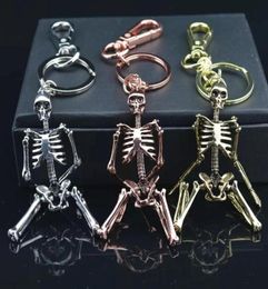 Keychains Gwwfs Skull Skeleton Pendant Key Chain Men Women Bag Charm Ring Car Keychain Keyrings Chaveiro Gift8026399