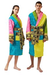 High Quality Cotton Men Women Bathrobe Sleepwear Long Robe Designer Letter Print Couples Sleeprobe Nightgown Winter Warm Unisex Pyjamas 222