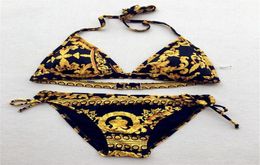 Gold Nobiliary Swimsuit Bikini Set Women Twopiece OnePiece Swimwear Fast Stcok Bathing Suits Sexy3788143