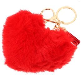Keychains Plush Love Pendant Key Fob Keychain Heart Decoration Aesthetic Student Backpack Kids Party Favors