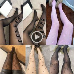 Designer Tights Stockings Womens Leggings Luxury Socks Full Letters Stretch Net Stocking Ladies Sexy Black Pantyhose for Wedding Party0VYQ
