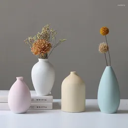 Vases Nordic Ins Ceramic Vase Ornaments Living Room Wine Cabinet Flower Arrangement Art Dried Home Decoration Accessories