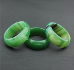 Natural agate jade ring Unique personality Men039s thumb index finger middle finger wrapped silk agate bold ring4163625