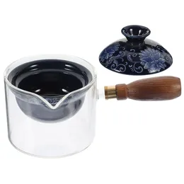Dinnerware Sets 360 Rotation Rotating Side Handle Teapot Glass Gongfu Single Steeping Ceramic Degree