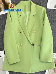 Women's Suits Brown Suit Coat Korean Version Commute Blazers Loose Straight Tube Temperament Slim Spring Small Top Clothing