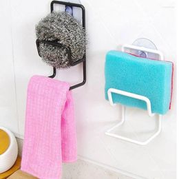 Kitchen Storage Simple Double Layer Iron Sink With Suction Cup Sponge Drain Rack Multi-Purpose Debris Clean Ball Rack1PC