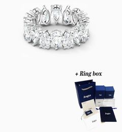 Fashion Jewelry New VITTORE PEAR White Gold Ring Graceful Drop Shape Decorative Female Romantic Gift9956134