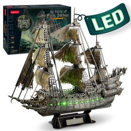 CubicFun 3D Puzzles Ship from PLUSRU LED Flying Dutchman Pirate Model Queen Anne Revenge Sailboat Titanic Jigsaw 240104