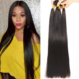 Wefts 9A Peruvian Virgin Hair Weaves Silky Straight Human Extensions Bundles Natural Black Dye Weft Instagram Hair