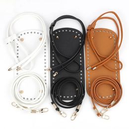 3PcsSet Bag Bottom Shaper DIY Knitting Crochet PU Leather Handbag Purse Base with Strap String Bucket Accessories 240105