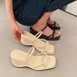 Slippers Zapatos Mujer Women Summer Fashion Narrow Band Dress Shoes Woman Platform Wedges Ladies Gladiator Sandalias