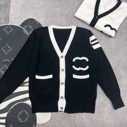 channel cclies Autumn sweater women designer knitwear fashion letters cardigan kintted jacket casual striped knit sweaters simple atmosphere button coat