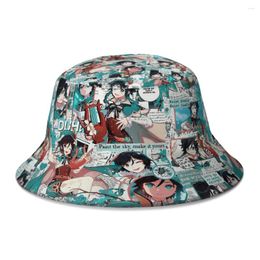Berets Collage Venti Genshin Impact Bucket Hat For Women Men Students Foldable Bob Fishing Hats Panama Cap Autumn