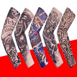 Knee Pads 1PC Tattoo Arm Sleeves Outdoor Sun UV Protection Cover Elastic Seamless Cycling Sports Sunscreen