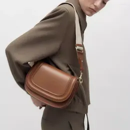 Evening Bags Fashion Saddle For Women Designer Handbags High Quality Quilted Crossbody Bag Wide Strap Shoulder Purses Female Clutch