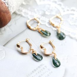 Stud Earrings 925 Sterling Silver Engagement Wedding 18 7mm Natural Green Agate Drop Dangle For Women Gift