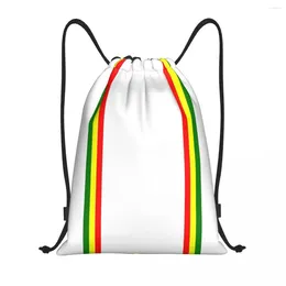 Shopping Bags Rasta Stripe Colour Drawstring Backpack Sports Gym Bag For Men Women Jamaican Sackpack