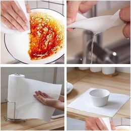 Cleaning Cloths Roll Of Reusable Lazy Rags Bamboo Towels Wet And Dry For Kitchen Dishcloths Supplies Absorbent Organic Dish Washing Dr Dhsev