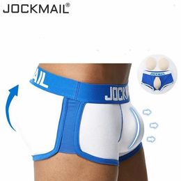 Underpants Jockmail Sexy Men Underwear and Butt Hip Enhancer Push Up Cup Padded Gay Underwear Men Boxer Shorts Butt Lifter Shapewear