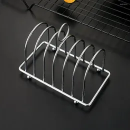 Kitchen Storage Large Capacity Rust-free Stainless Steel 6 Slots Toast Bread Holder Bakery Supply