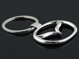 5pcslot Fashion car logo keychains Mazda car logo key chains tungsten and leather key rings car accessories keyrings8559272
