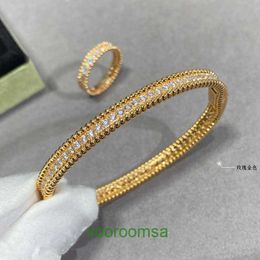 Van Classic Designer Bracelet for Men and Women gold single row full diamond bracelet womens narrow edition high end hand set trendy exquisit With Box
