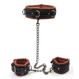 BDSM Collar Wrist Cuff Bondage Restraints Kit Soft Kinky Handcuffs Slave Harness Belt Couple Sex Games Adult Products 18 Sex 240105