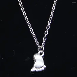 Chains 20pcs Fashion Necklace 14x10mm Double Sided Foot Pendants Short Long Women Men Colar Gift Jewellery Choker